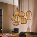 Modera - Hanglamp 4+3 V-shape pattern mix - Amberkleurig glas