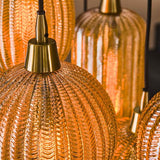 Modera - Hanglamp 4+3 V-shape pattern mix - Amberkleurig glas
