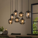 Modera - Hanglamp 4+3 hexagon mix - Smoke grey glas