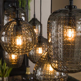 Modera - Hanglamp 4+3 hexagon mix - Smoke grey glas