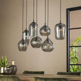 Modera - Hanglamp 4+3 hexagon mix - Smoke grey glas