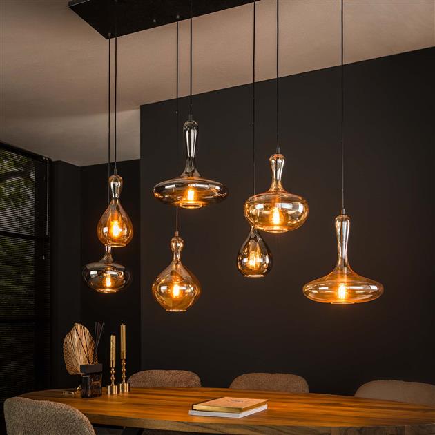 Modera - Hanglamp 4+3 karaf - Artic zwart