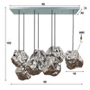 Modera - Hanglamp 4+3 rock - Chromed glas