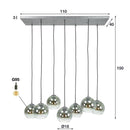 Modera - Hanglamp 4+3L bubble shaded - Oud zilver