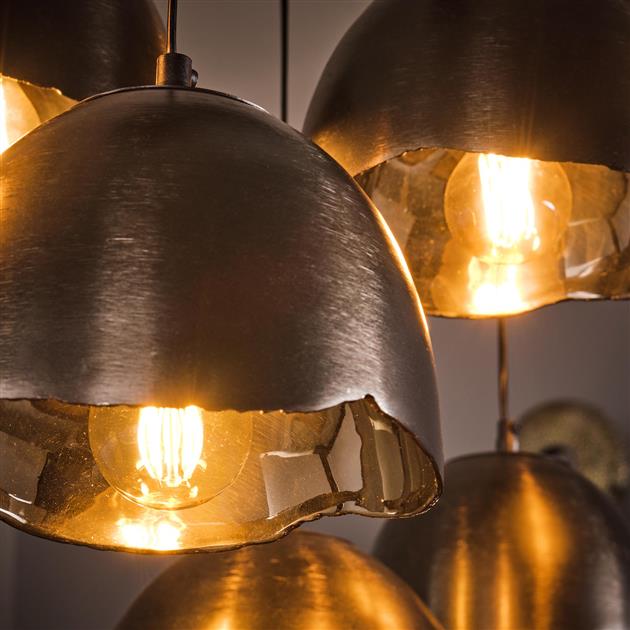 Modera - Hanglamp 4+3L mirror - Zwart nikkel