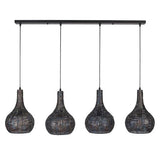 Modera - Hanglamp 4L armor kegel - Zwart bruin