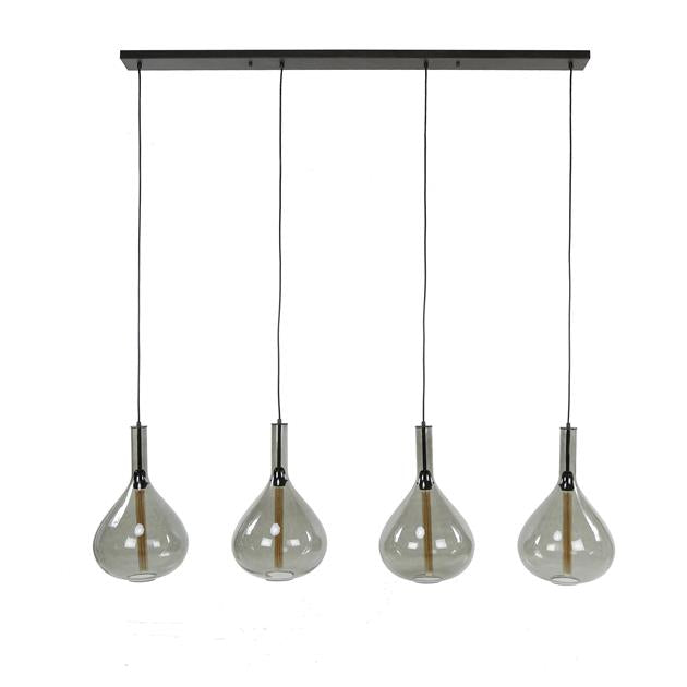 Modera - Hanglamp 4L drop smoke glass - Artic zwart meubelboutique.nl