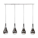 Modera - Hanglamp 4L silver drop glass - Chromed glas