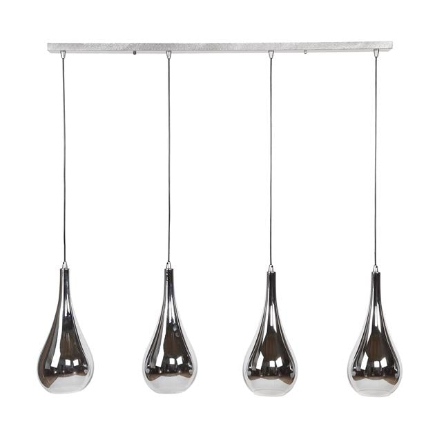 Modera - Hanglamp 4L silver drop glass - Chromed glas