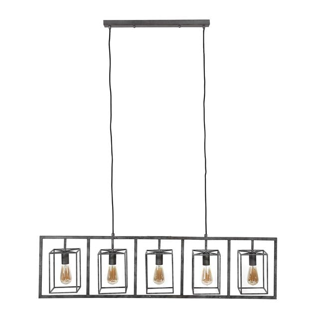 Modera - Hanglamp 5L cubic tower - Oud zilver