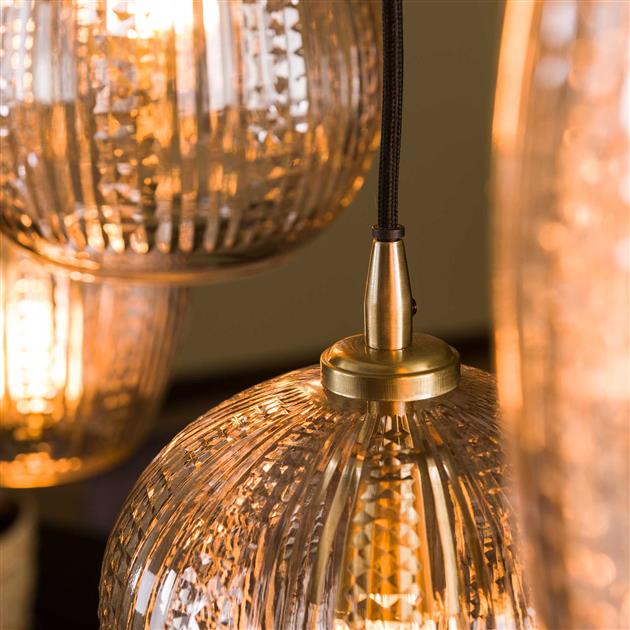 Modera - Hanglamp 5L diamond grain mix - Diamond glass