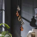 Modera - Hanglamp 5L getrapt mix glass tricolore - Artic zwart