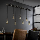 Modera - Hanglamp 7L industrial tube wikkel - Oud zilver
