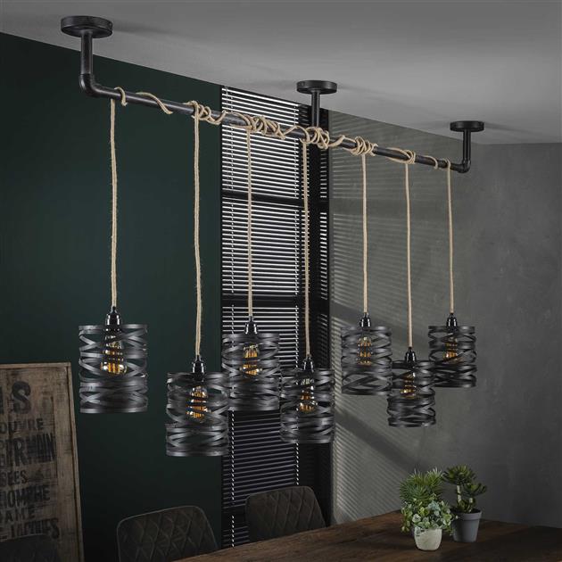 Modera - Hanglamp 7L twist wikkel XL - Slate grey meubelboutique.nl