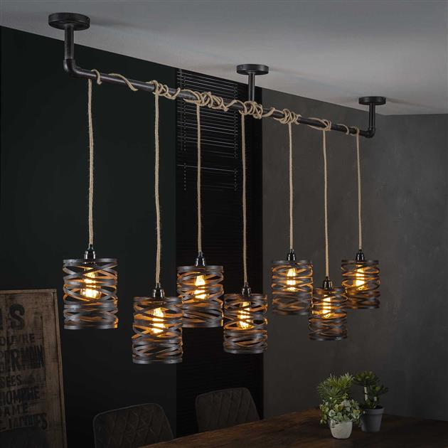 Modera - Hanglamp 7L twist wikkel XL - Slate grey