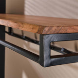 Modera - Kapstok custom 6 haken hoedenplank - Massief acacia naturel