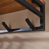 Modera - Kapstok custom 6 haken hoedenplank - Massief acacia naturel