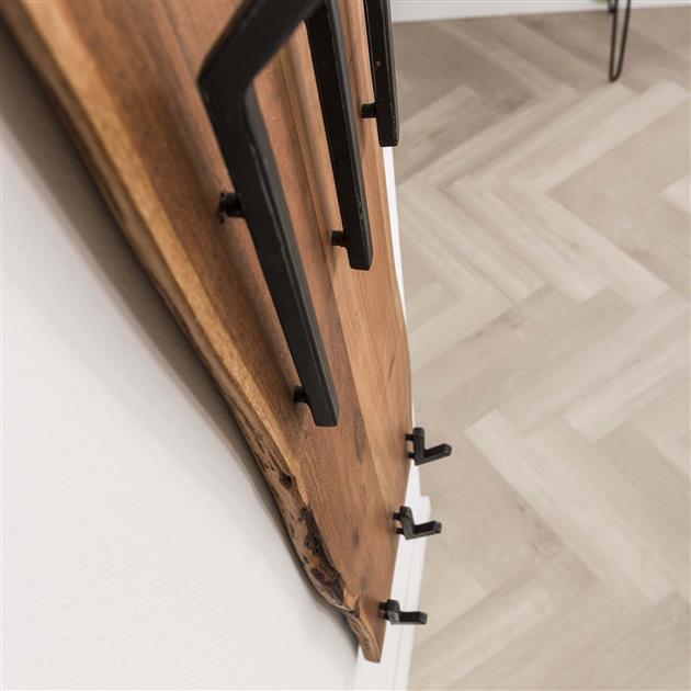 Modera - Kapstok edge 2x3 haken hoog - Massief acacia naturel meubelboutique.nl