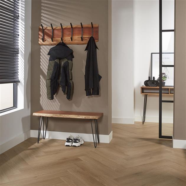 Modera - Kapstok edge 2x6 haken - Massief acacia naturel