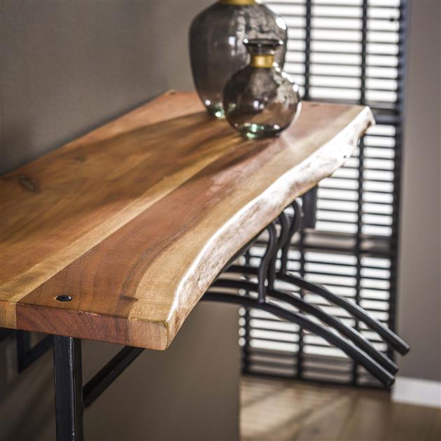 Modera - Kapstok edge 6 haken hoedenplank - Massief acacia naturel