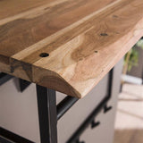 Modera - Kapstok edge hoog 12 haken hoedenplank - Massief acacia naturel