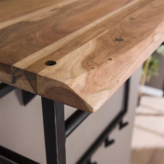 Modera - Kapstok edge hoog 12 haken hoedenplank - Massief acacia naturel