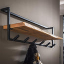 Modera - Kapstok edge shelve 6 haken - Massief acacia naturel