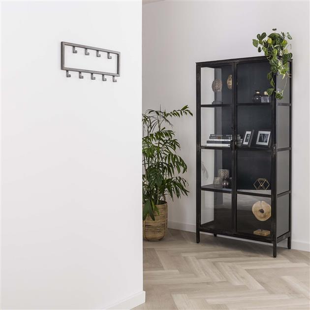 Modera - Kapstok industrial 9 haken-Zilver