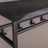 Modera - Kapstok yucon 6 haken hoedenplank - Massief acacia zwart