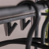 Modera - Kapstok yucon hoog 12 haken hoedenplank - Massief acacia zwart