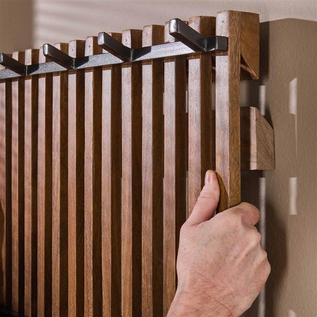 Modera - Kapstokrek 14 haken tweak - Massief mango zandkleur