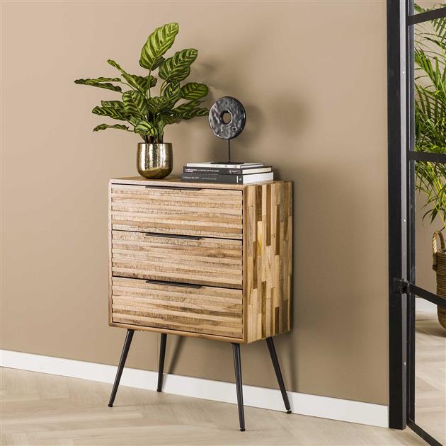 Modera - Ladekast 3L Teca strip - Teakhout verweerd