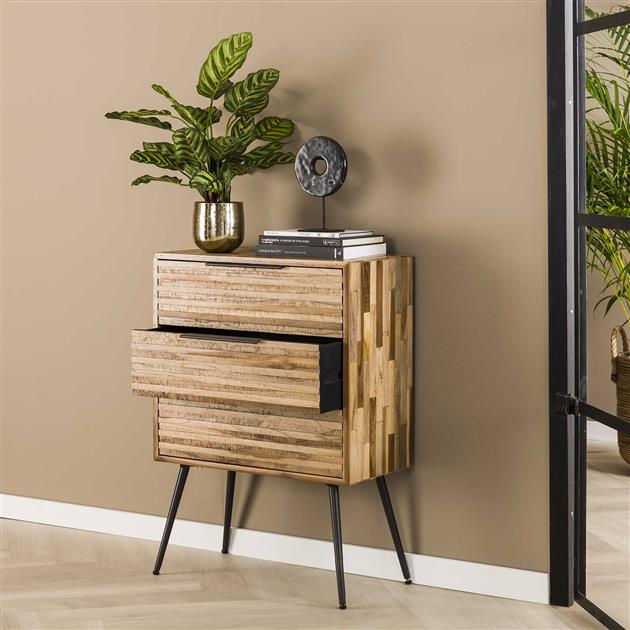 Modera - Ladekast 3L Teca strip - Teakhout verweerd