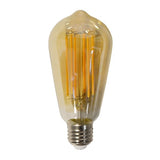 Modera - Lichtbron LED [ST64] filament druppel - E27 6W 2100K 450lm dimbaar - Amberkleurig glas