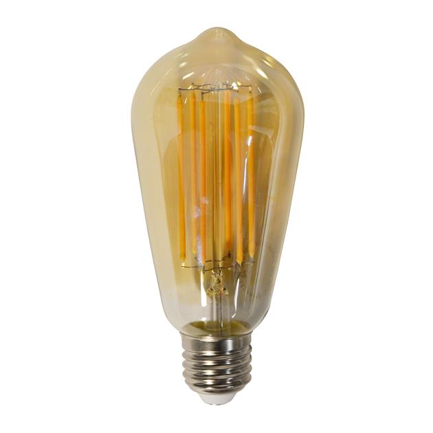 Modera - Lichtbron LED [ST64] filament druppel - E27 6W 2100K 450lm dimbaar - Amberkleurig glas