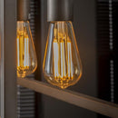 Modera - Lichtbron LED [ST64] filament druppel - E27 6W 2100K 450lm dimbaar - Amberkleurig glas