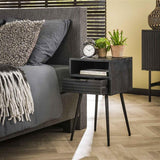 Modera - Nachtkastje 1L marina - Massief mango zwart