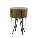 Modera - Nachtkastje 1L tweak rond - Massief mango zandkleur