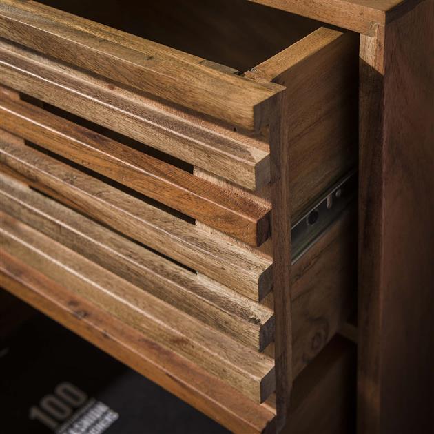 Modera - Nachtkastje 2 lades slide - Massief acacia naturel