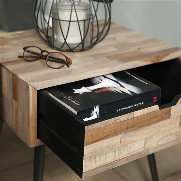 Modera - Nachtkastje Teca 1 lade - Teakhout verweerd