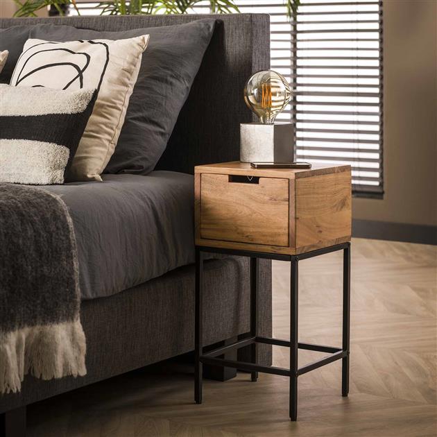 Modera - Nachtkastje XS flat - Massief acacia naturel meubelboutique.nl