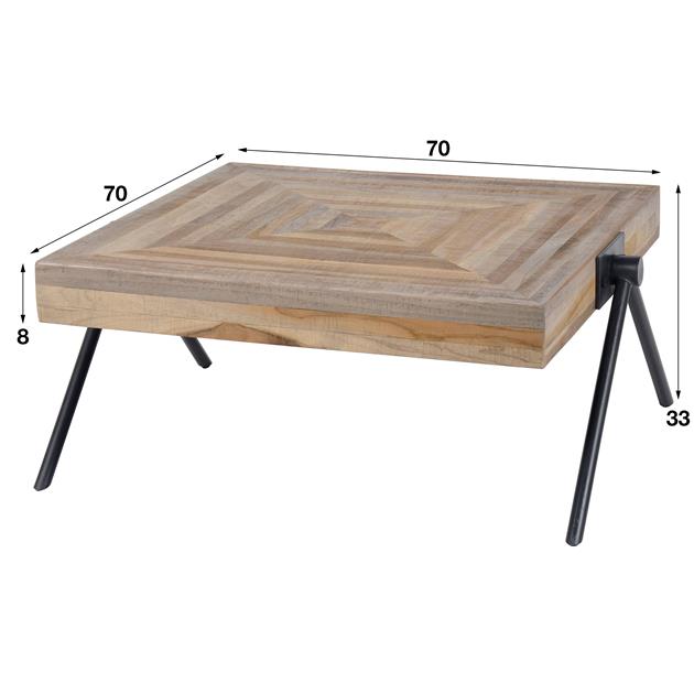 Modera - Salontafel Teca balance 70x70 - Teakhout verweerd