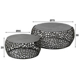 Modera - Salontafel set-2 maze zandgegoten - Zwart nikkel