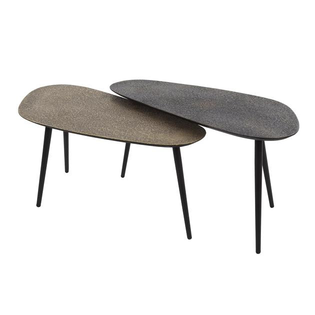 Modera - Salontafel set-2 niervormig metallic - Grijs