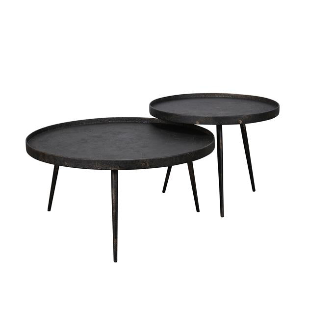 Modera - Salontafel set-2 rond metallic - Grijs
