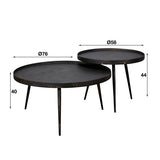 Modera - Salontafel set-2 rond metallic - Grijs