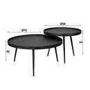 Modera - Salontafel set-2 rond metallic - Grijs