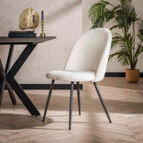 Modera - Stoel boucle ronde rug. VPE2 - Boucle wit - set van: 2