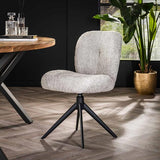 Modera - Stoel comfort draaibaar. VPE2 - Boucle zilverkleurig - set van: 2