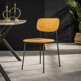 Modera - Stoel open rug ronde buis. VPE4 - Goudkleurig velours - set van: 4